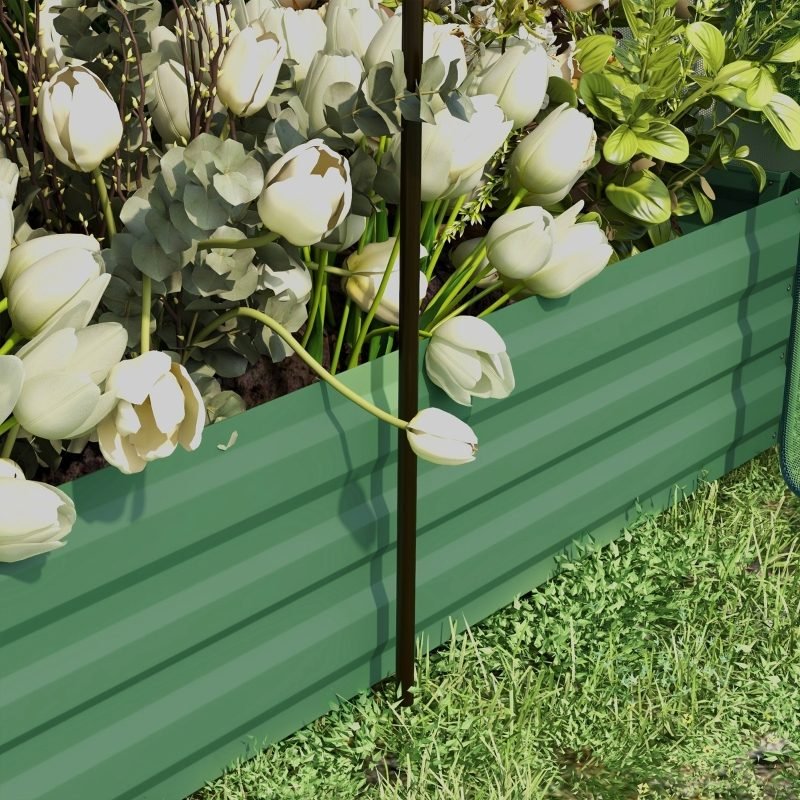 Galvanized Steel Planter Box With Crop Cage And Shade Cloth, Raised Garden Bed-Green thumbnail 2