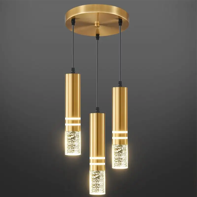 LED Straight Crystal Suitable For Dining Room Bedroom Bedside Chandelier