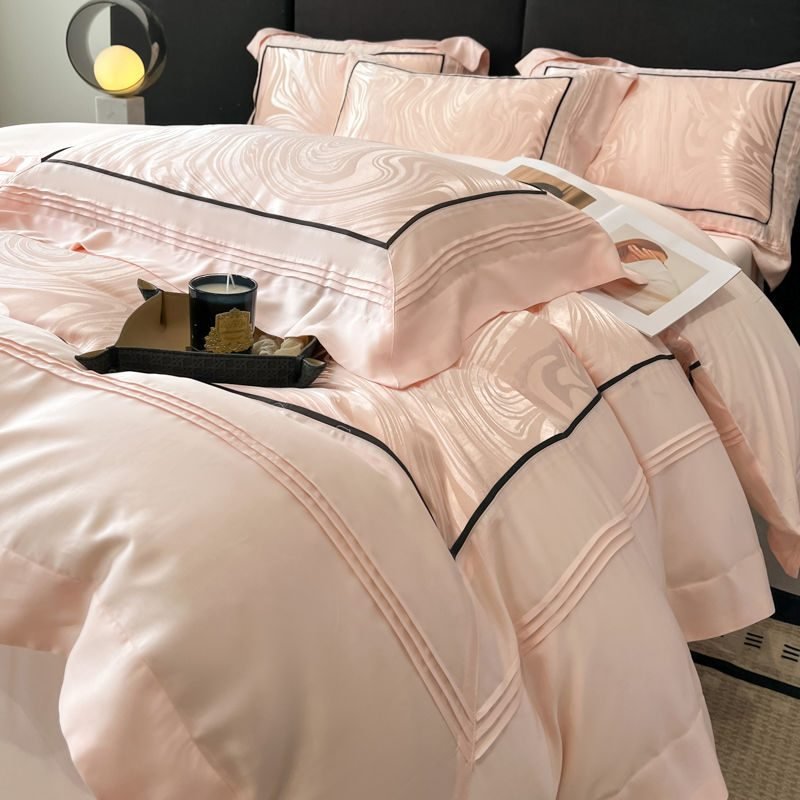 Light Luxury High-grade Yarn-dyed Four-piece Jacquard Beddings - Champagne-1.5m flat sheet thumbnail 2