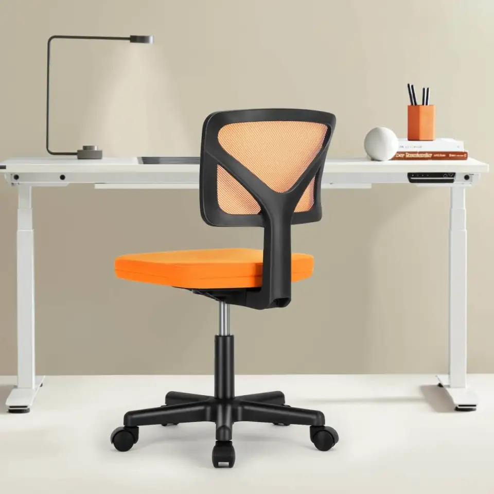 Low Back Mesh Armless Office Chair - Pink