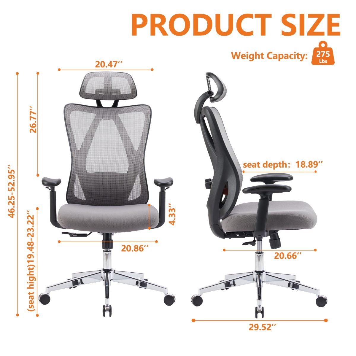 Ergonomic Office Chair - Black thumbnail 3