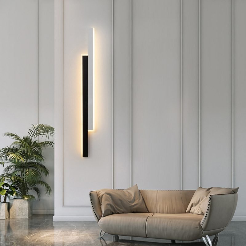 Simple Grid-free Pole Gate Bedside Strip Wall Lamp thumbnail 2