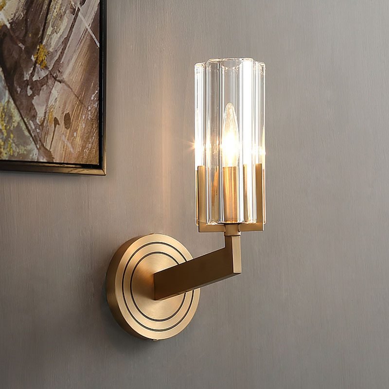 Light Luxury Copper Wall Lamp Bedroom Bedside Lamp Modern Minimalist - E14 Tricolor Light-Single Head