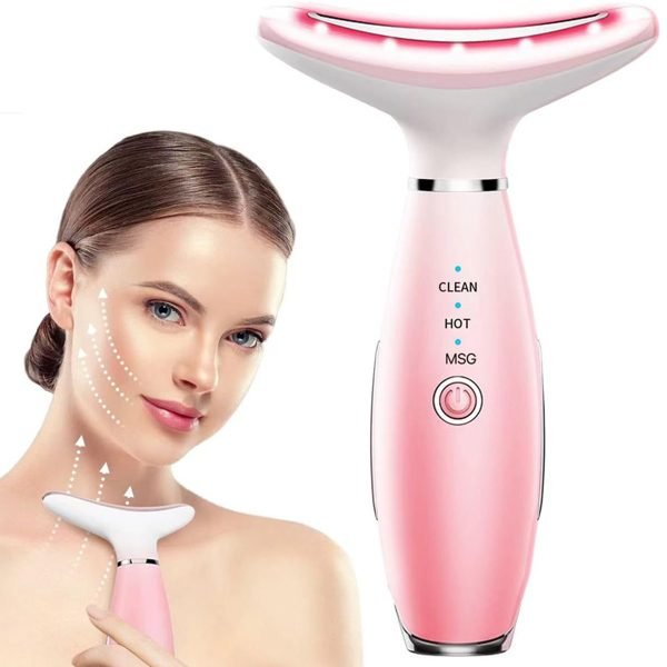 Facial And Neck Massager, Pink Neck Beauty Device thumbnail 1