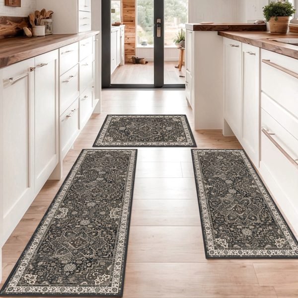 Kitchen Rug Sets Of 3 Washable Boho Kitchen Rugs And Runner Carpets Non Slip Kitchen Area Rug For Laundry Room Entryway Hallway thumbnail 4