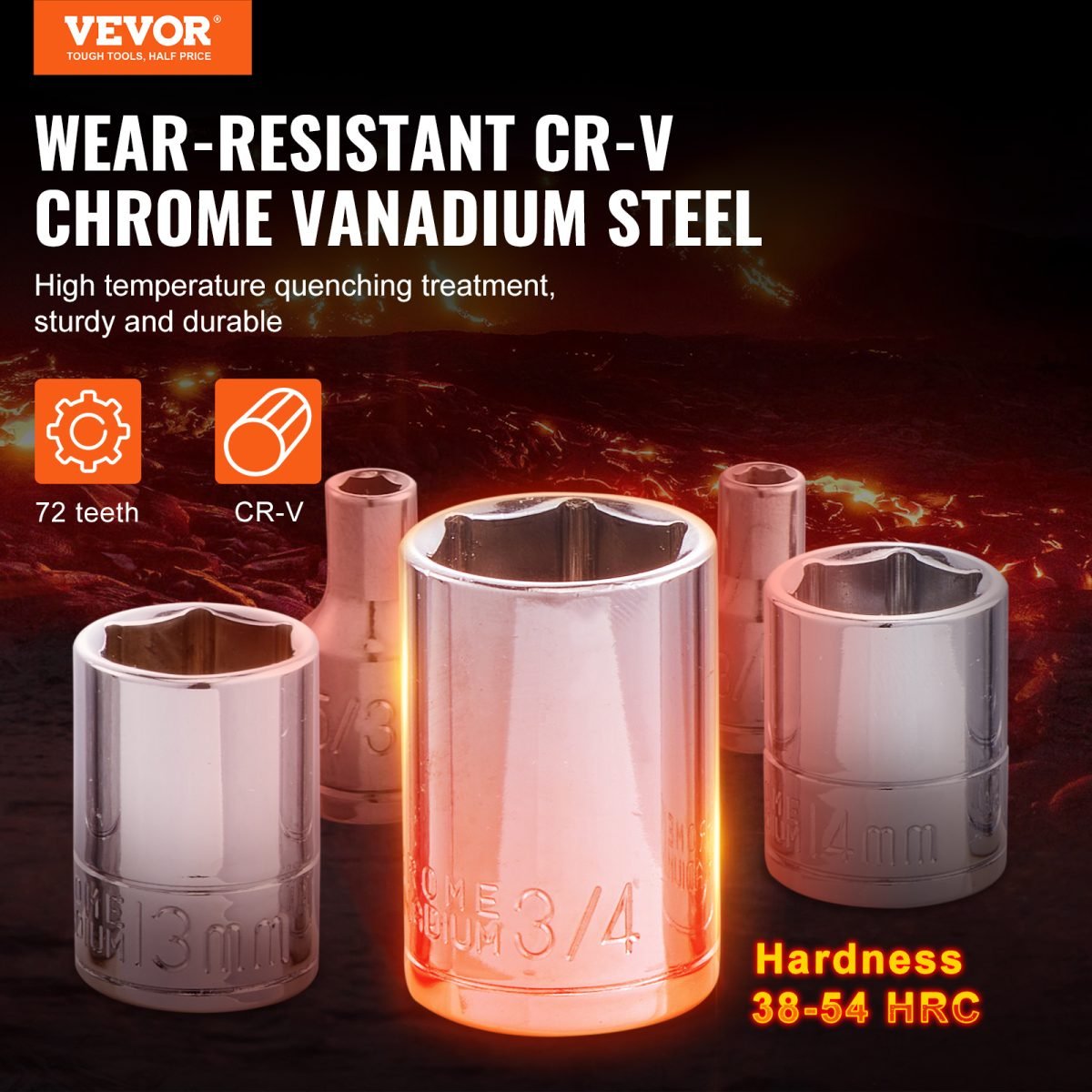 VEVOR Mechanics Tool Set And Socket Set, Drive Deep And Standard Sockets, 145 Pcs SAE And Metric Mechanic Tool Kit With Bits, Combination Wrench, Hex Wrenches, Accessories, Storage Case thumbnail 2