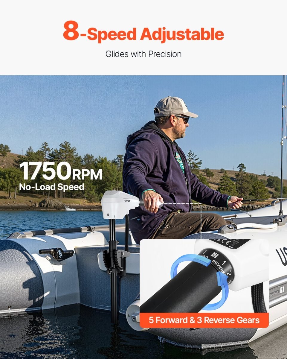 55lb 12V Thrust Electric Trolling Motor Saltwater Trolling Boat Engine For Kayak thumbnail 2