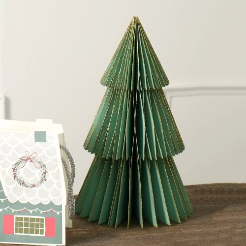 Green Handmade Paper Tree - Festive Decor thumbnail 1