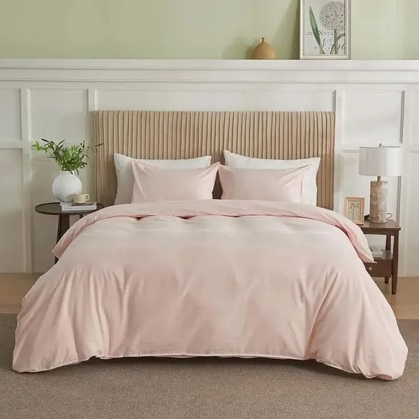 Serta Simply Clean Pleated Duvet Cover Queen - Pink thumbnail 2