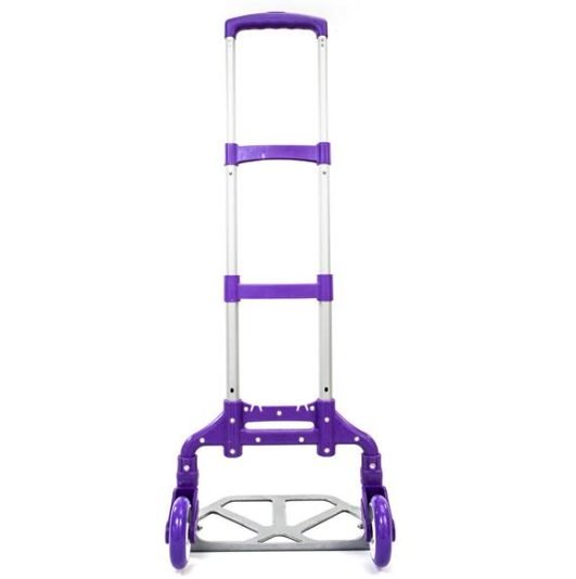 Portable Foldable Telescopic Trolley Luggage Cart Purple thumbnail 4