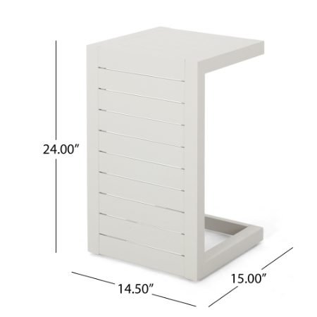 CAPE CORAL ALU C-SHAPED TABLE GREY thumbnail 3