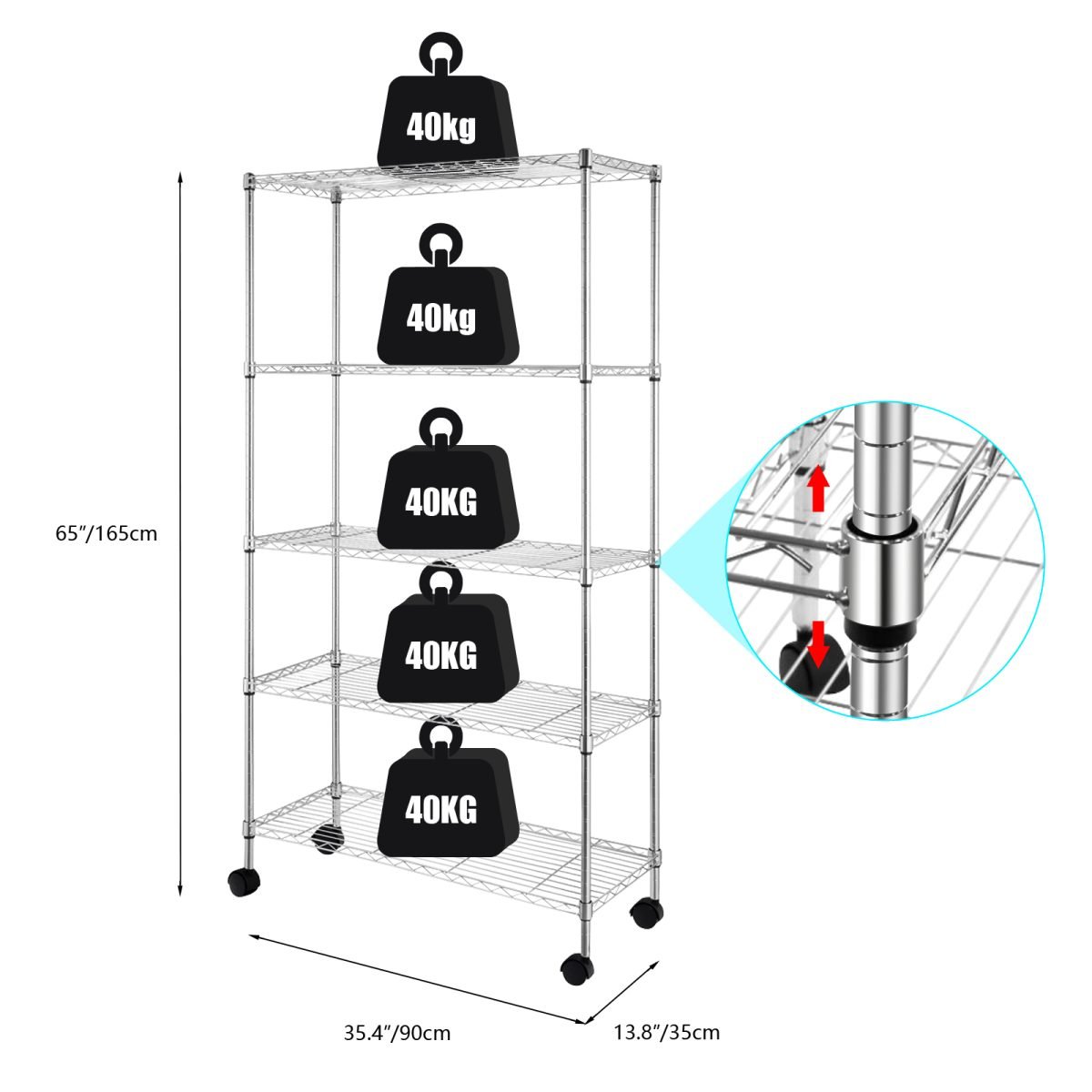 Five Layer - Metal Storage Rack thumbnail 3