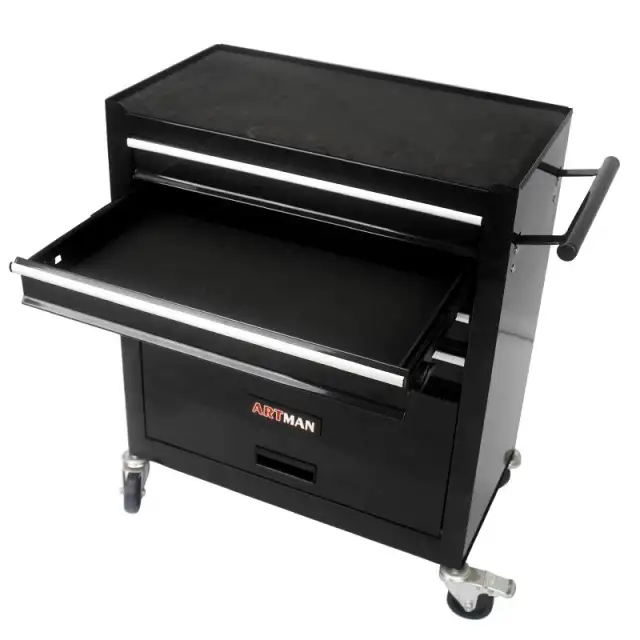Metal Wheelie Tool Cart - Black