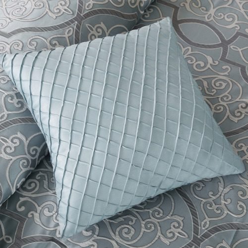 12 Piece Comforter Set With Cotton Bed Sheets Blue King thumbnail 2