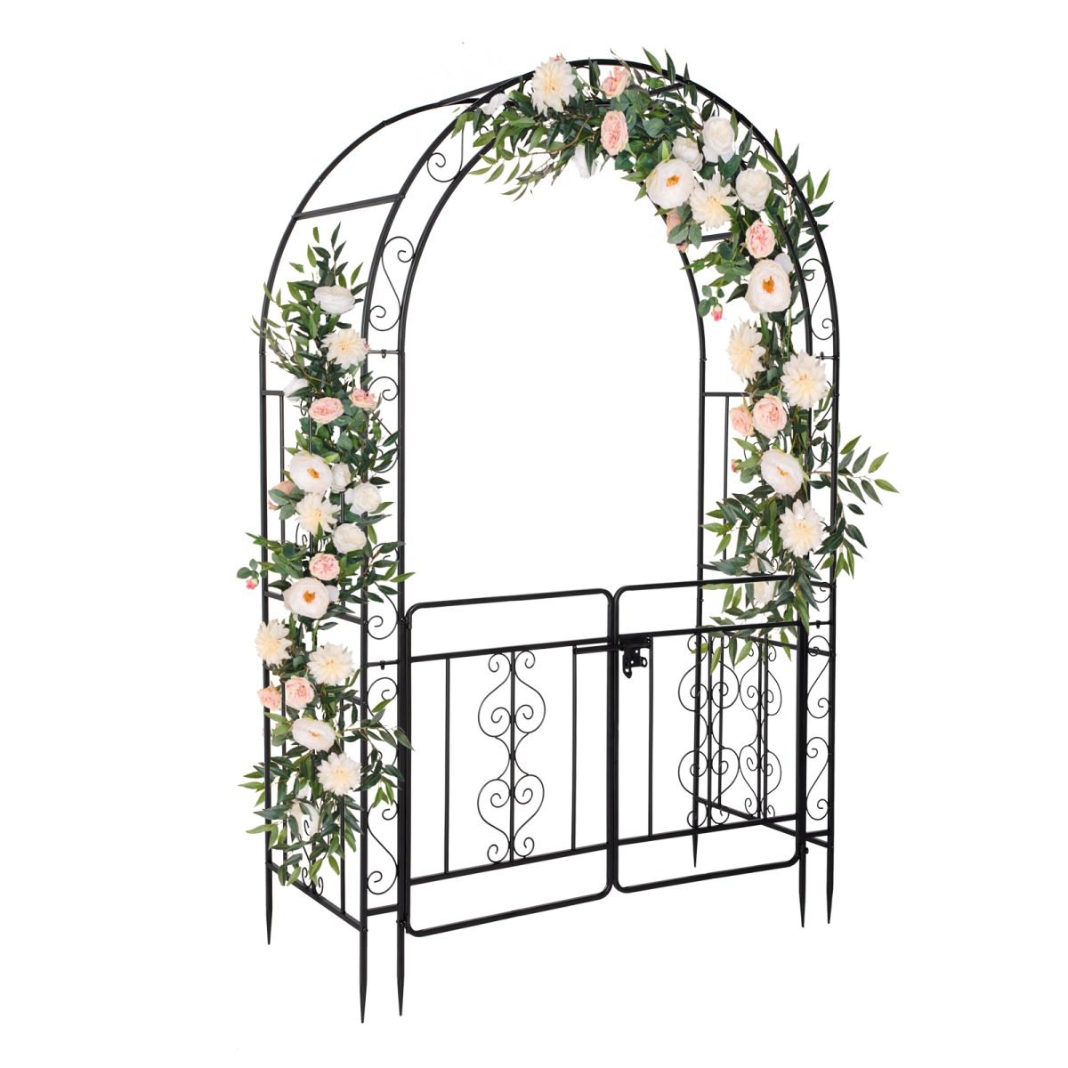 7ft, Black, Double-decked, Rounded Roof, With Door, Wrought Iron, Iron Arch, Courtyard thumbnail 3