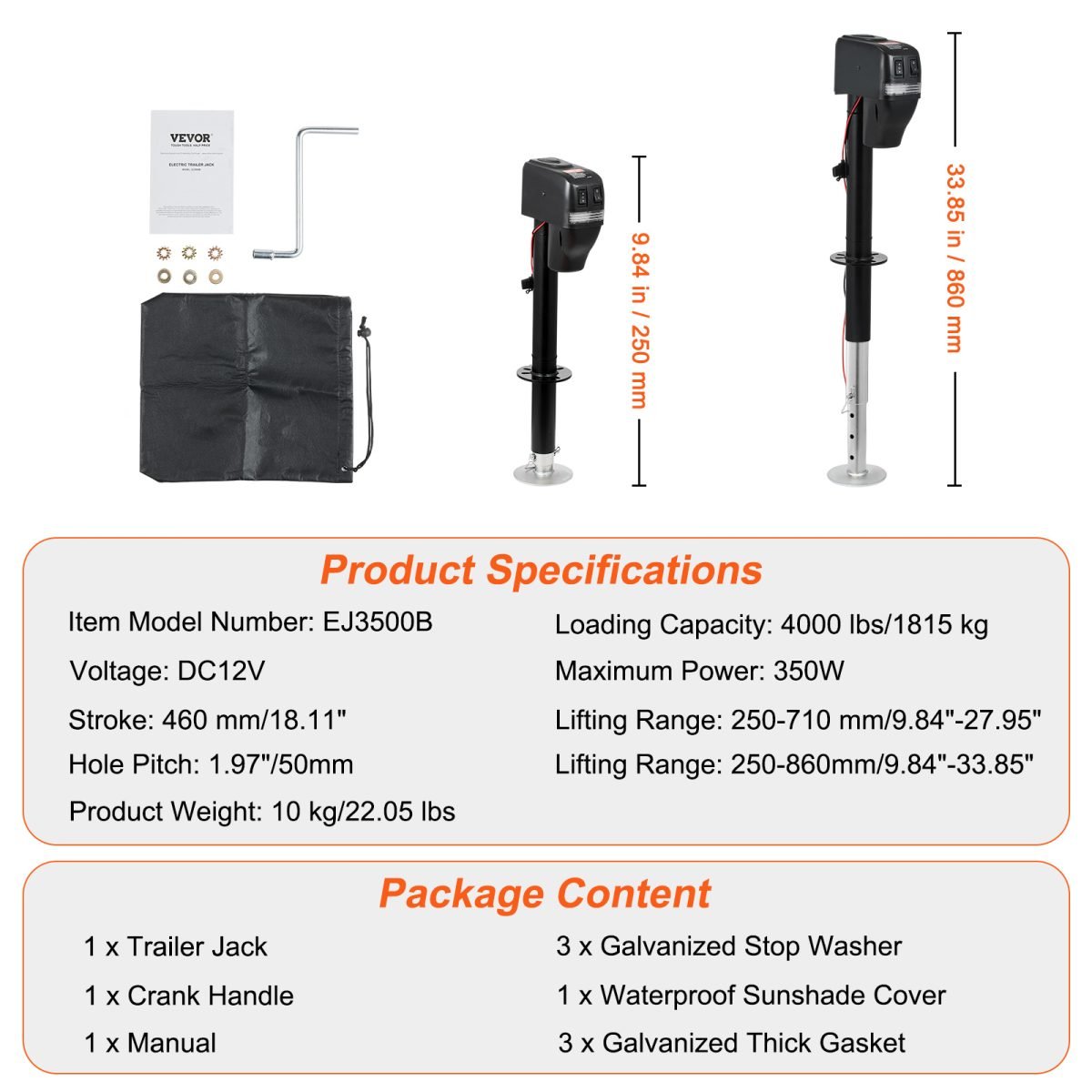 Electric Tongue Jack With Waterproof Cover thumbnail 4