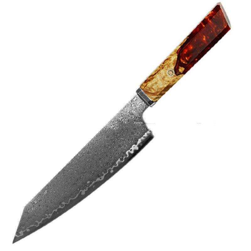 Chef's Knife For Japanese Cuisine In Damascus - Light Blue-34.7cm thumbnail 2