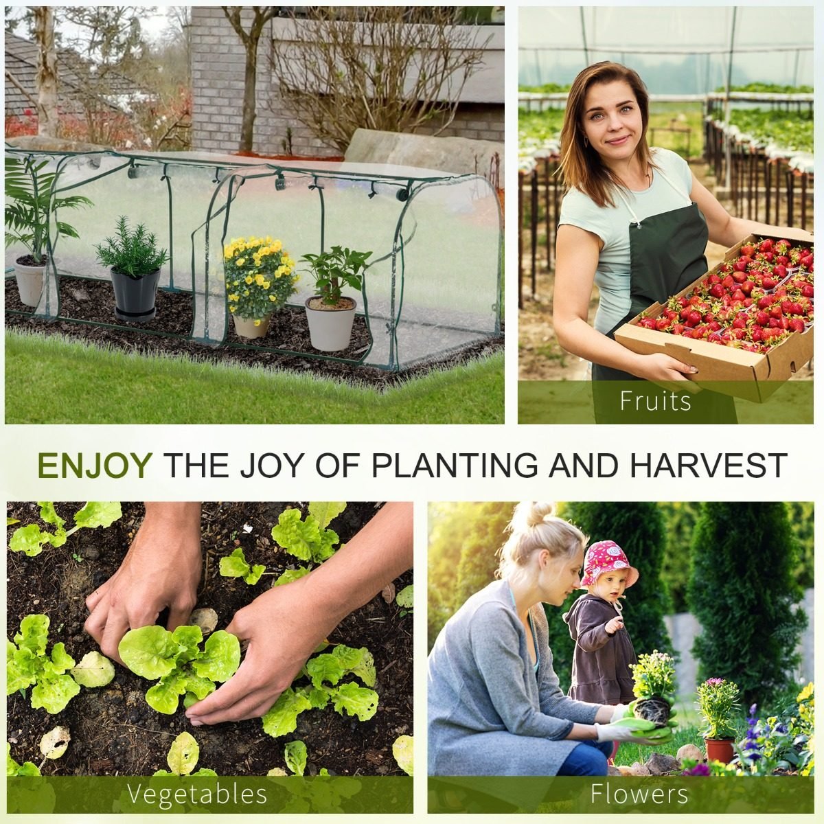 PVC Metal Tunnel Garden Greenhouse Kit thumbnail 4