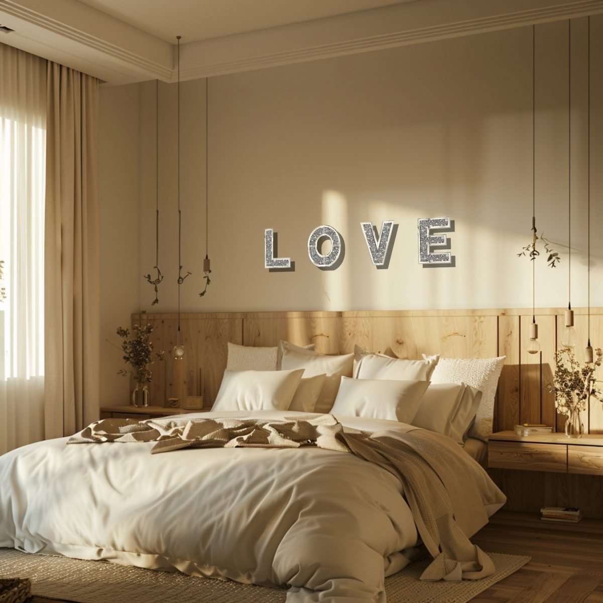 Luxury Crushed Diamond Mirrored LOVE 3D Letters Sign, Silver Sparkling Crystal Freestanding Alphabet Ornament, Table Top Decor For Wedding Party Bedroom Living Room Home Art Decor thumbnail 3
