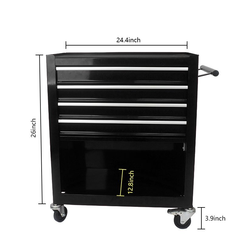 Metal Wheelie Tool Cart - Black thumbnail 4