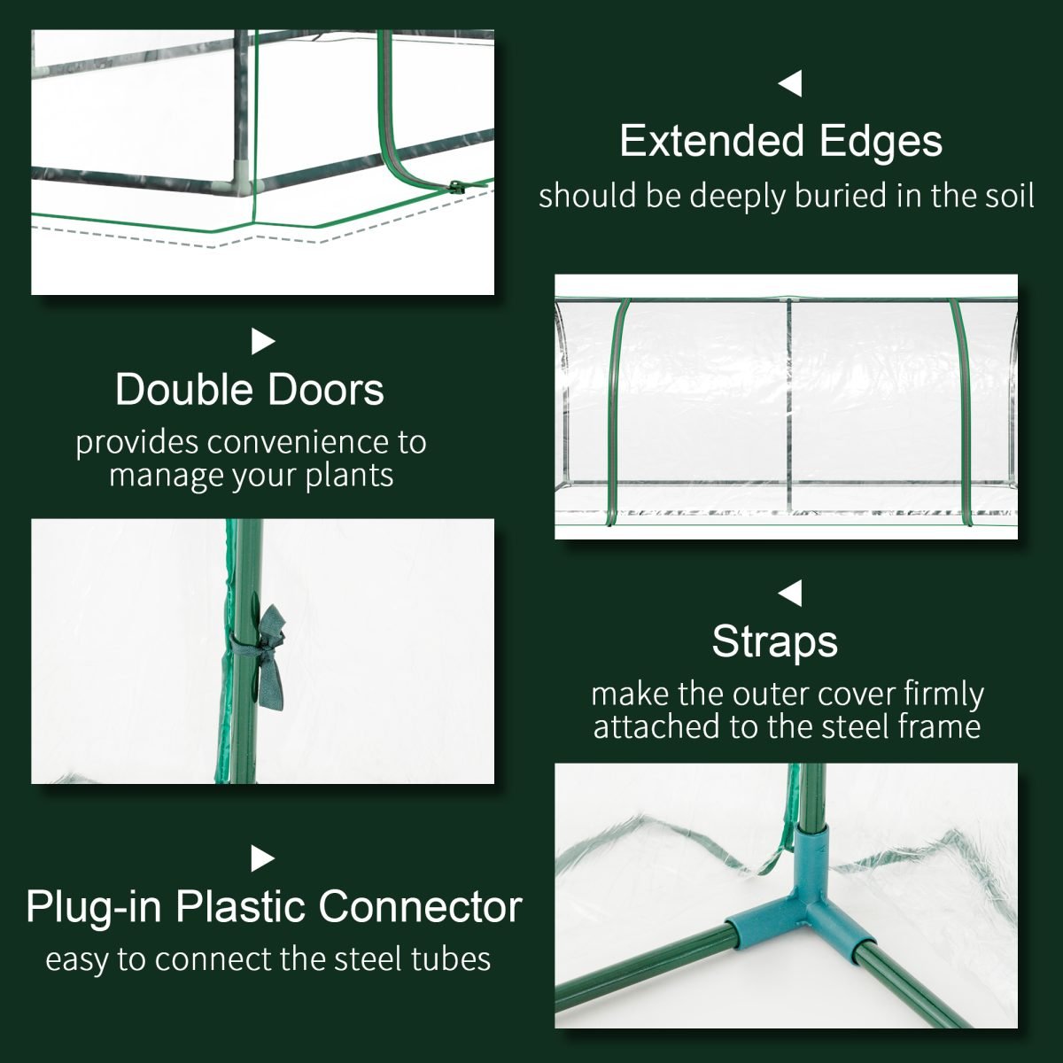 Portable Tunnel Greenhouse For Outdoor Garden Hot House thumbnail 2