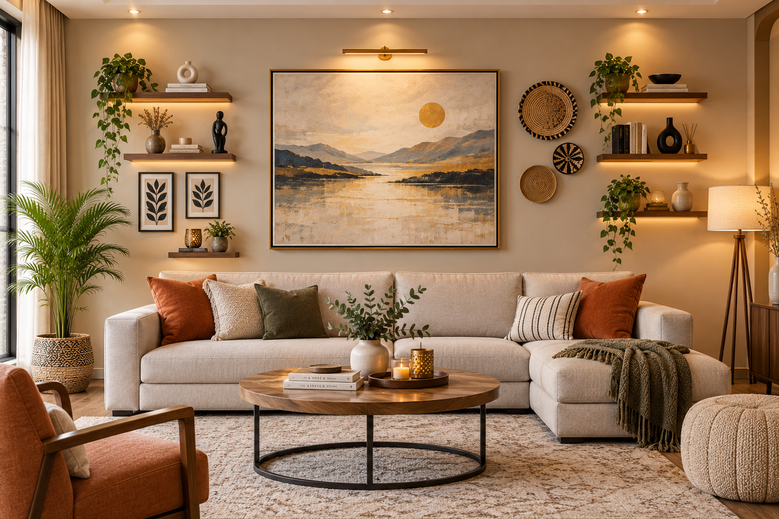 How High to Hang Mirror Above Sofa
