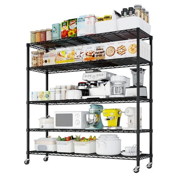 Five Layer Heavy-duty Display Rack With Rubber Wheels And Adjustable Interlayer Spacing thumbnail 4