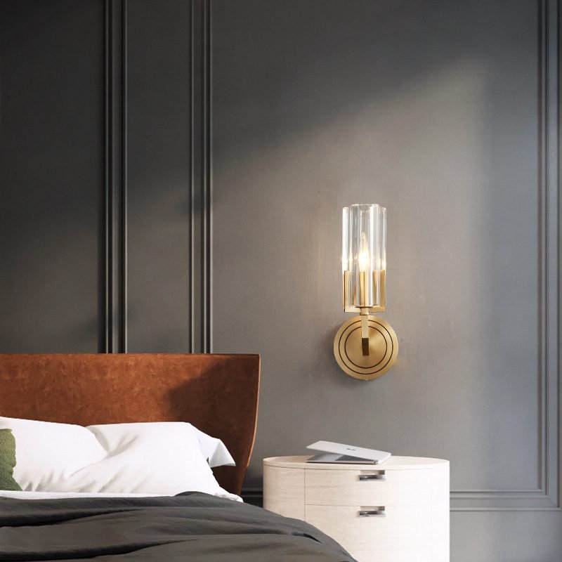 Light Luxury Copper Wall Lamp Bedroom Bedside Lamp Modern Minimalist - E14 Tricolor Light-Single Head thumbnail 3