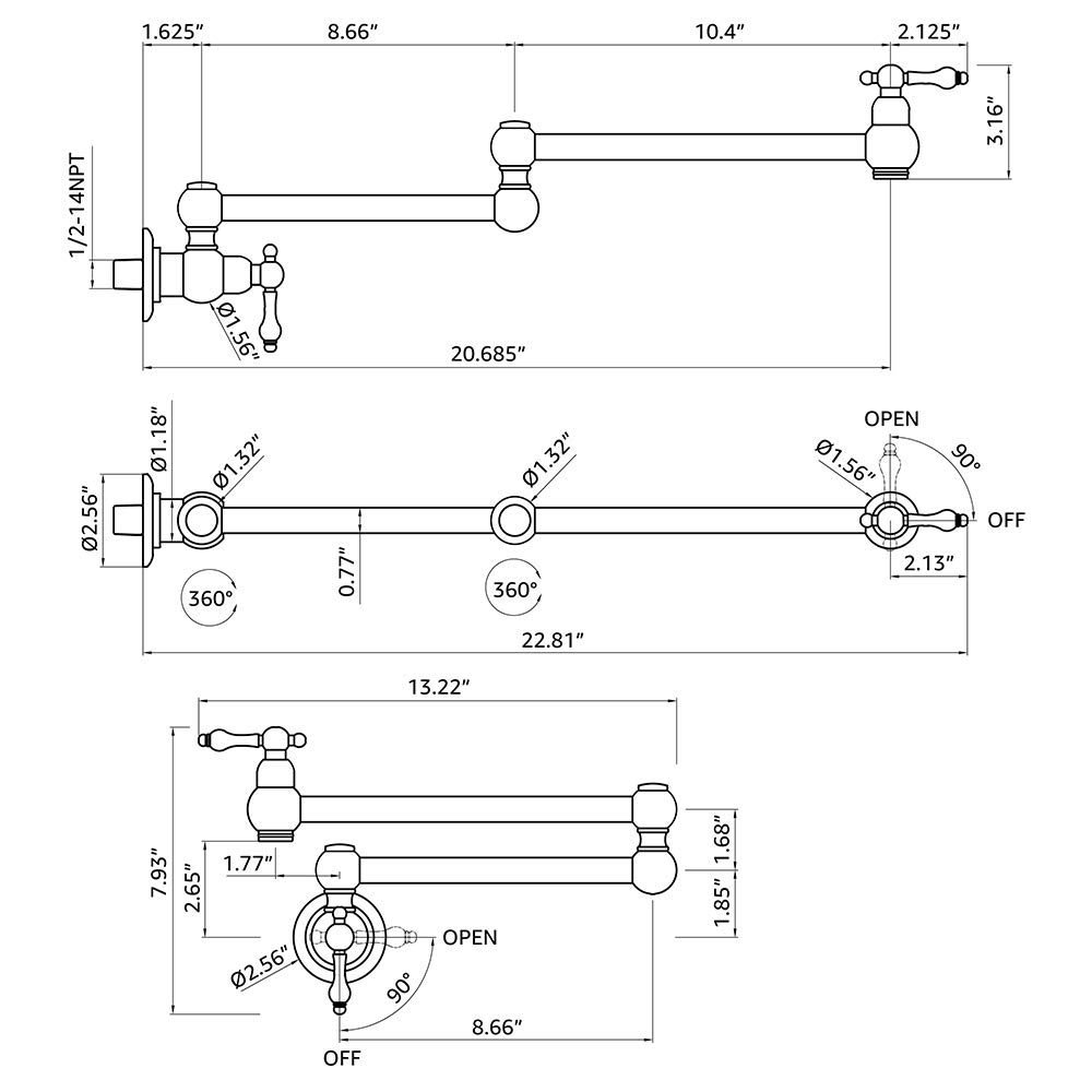 Wall-mounted Folding Faucet thumbnail 2