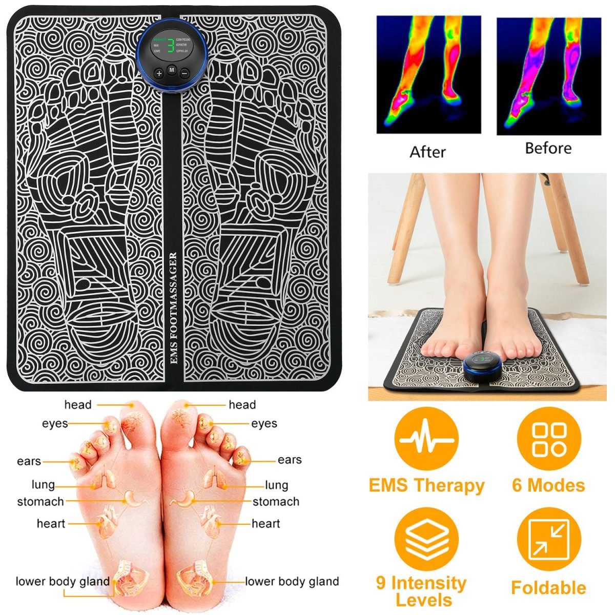 Foot Massage Pad Electric Stimulator Massager thumbnail 2