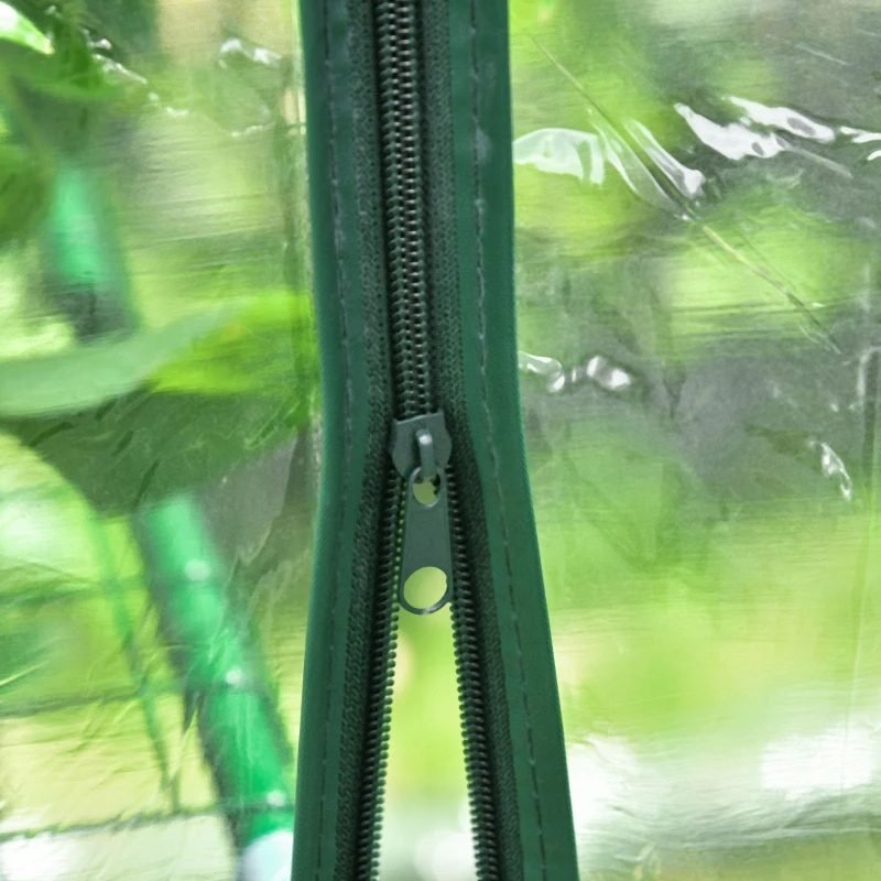 Mini Walk-in Greenhouse Kit, Portable Green House With 3 Tier Shelves, Roll-Up Door, And Weatherized Plastic Cover For Backyard Garden, Clear thumbnail 3