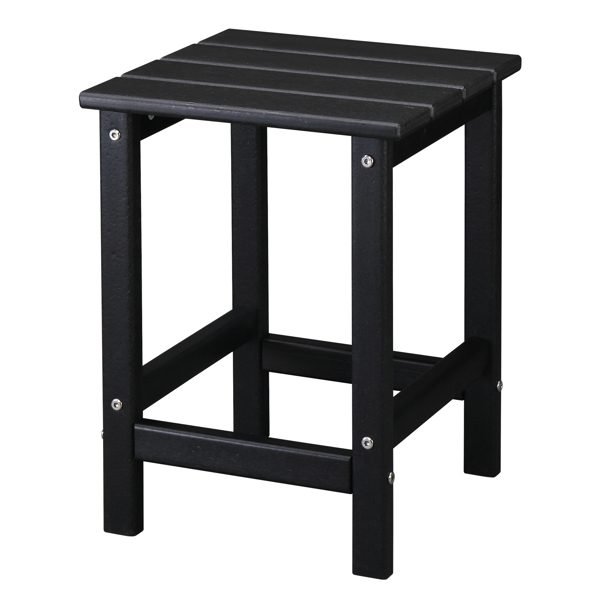 38x38x45.5cm Single Layer Square Black HDPE Side Table thumbnail 2