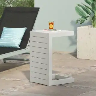 CAPE CORAL ALU C-SHAPED TABLE GREY