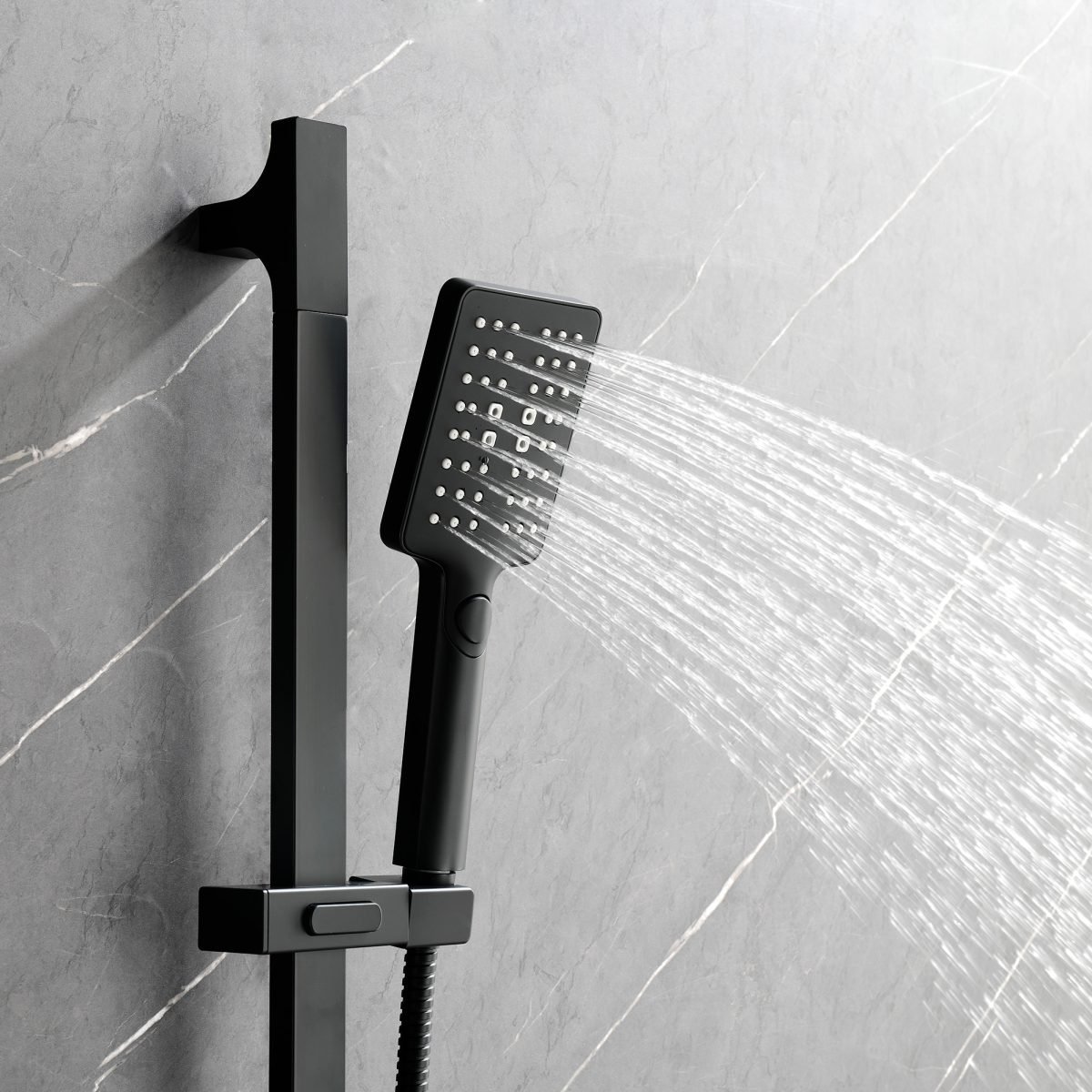 Shower System With Shower Head, Hand-held Shower, Slide Bar, Spray, Shower Arm, Hose, Valve Trim And Lever Handle thumbnail 4