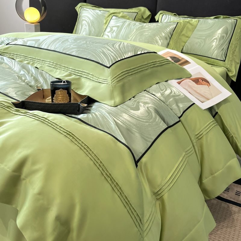 Light Luxury High-grade Yarn-dyed Four-piece Jacquard Beddings - Champagne-1.5m flat sheet thumbnail 3