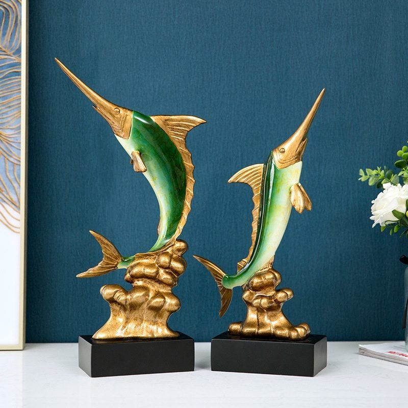 European Swordfish Decoration Creative Decorative Crafts - Sea Green-Style A