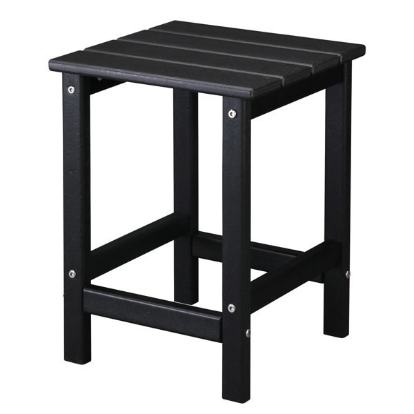 38x38x45.5cm Single Layer Square Black HDPE Side Table thumbnail 1