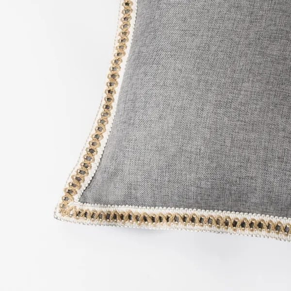 Set Of 2 Throw Pillow Covers Vintage Linen Trimmed Cushion Covers thumbnail 4