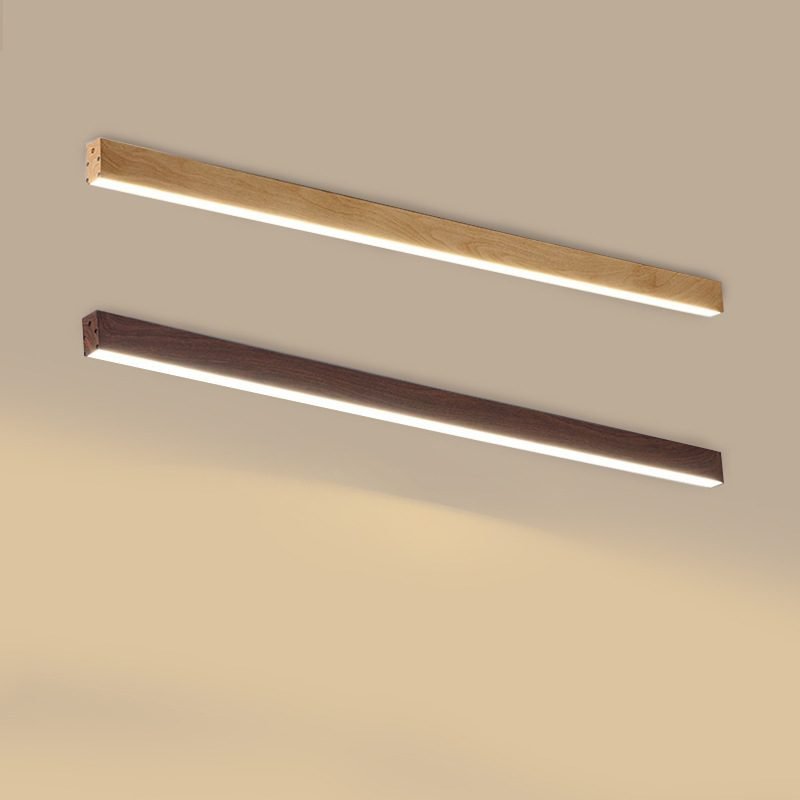 Minimalist LED Corridor Ceiling Lamp - Wood Grain, 60cm thumbnail 1