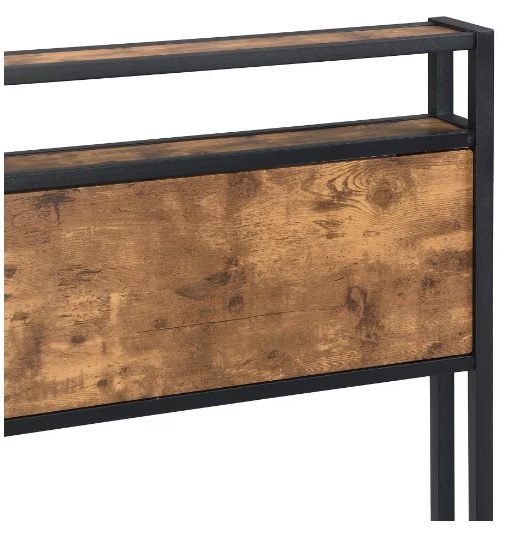 Queen Size Metal Platform Bed Frame With Wooden Headboard And Footboard With USB LINER thumbnail 4