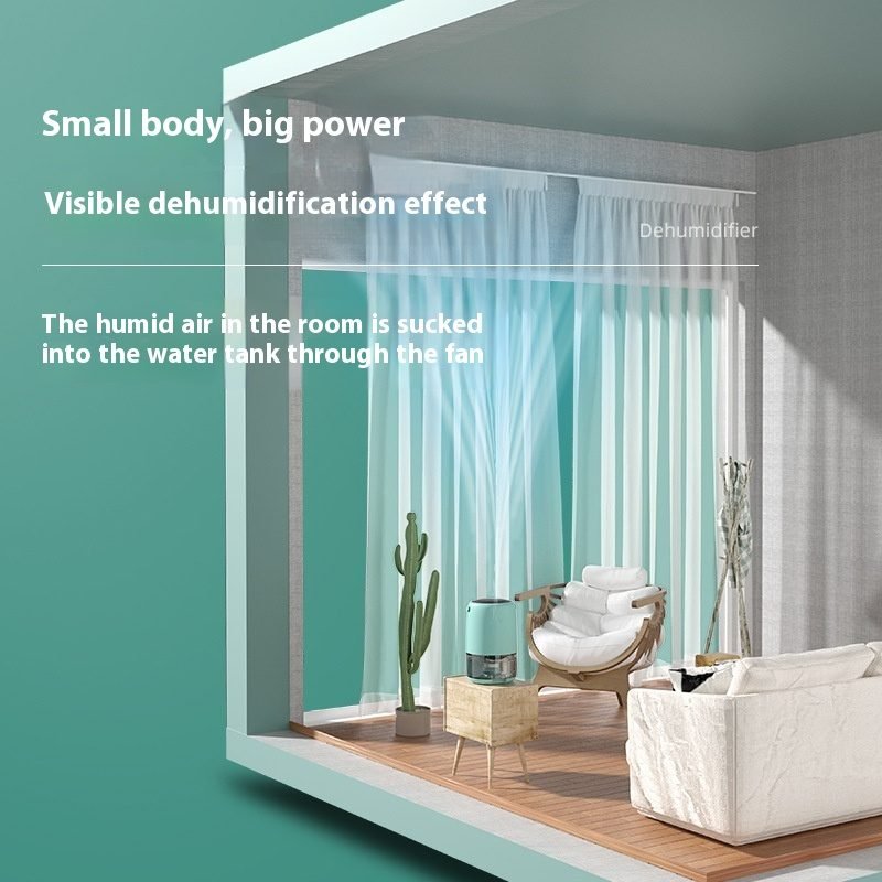 Bedroom Small Dry Air Purification Dehumidifier - Green-US thumbnail 3