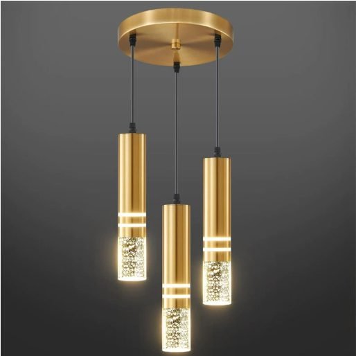 LED Straight Crystal Suitable For Dining Room Bedroom Bedside Chandelier thumbnail 3