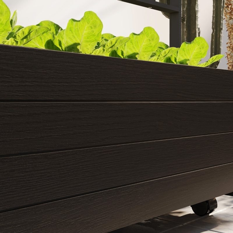 Raised Garden Bed With Trellis And Wheels, Outdoor Planter Wooden Elevated Garden Bed thumbnail 2