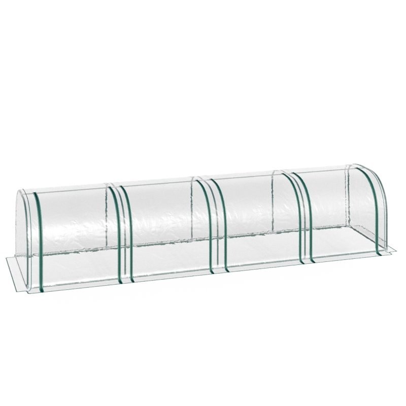 Portable Tunneled Greenhouse With 4 Zippered Doors, Water UV Fighting PVC Cover thumbnail 2
