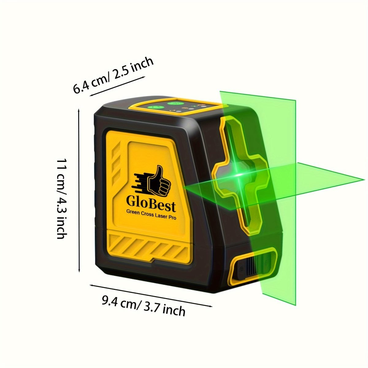 Laser Level, 100Ft Self Leveling Cross Line Lasers, Green Beam Leveler Tool, With Self-leveling, Manual, Pulse Mode, Lazer Level With 360 Degree Magnetic Base And Battery - Yellow thumbnail 2