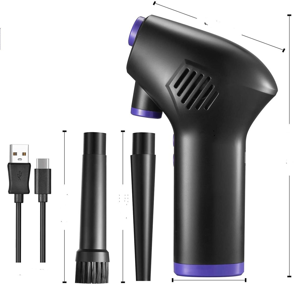 Cordless Air Duster Compressed Air Blower Electric Air Duster for Computer Keyboard Camera Cleaning Small Appliances - Black-15000mah thumbnail 2