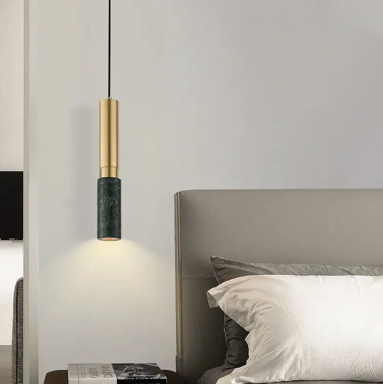 Marble Chandelier Light Luxury Background Wall Bedroom Bedside - Warm Light-White Marble Chandelier