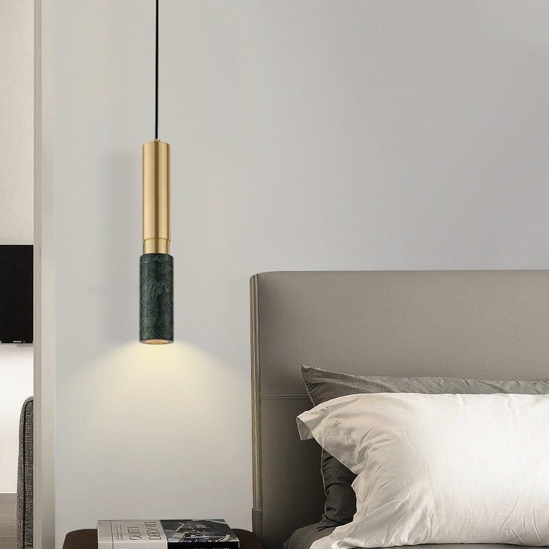Marble Chandelier Light Luxury Background Wall Bedroom Bedside - Warm Light-White Marble Chandelier