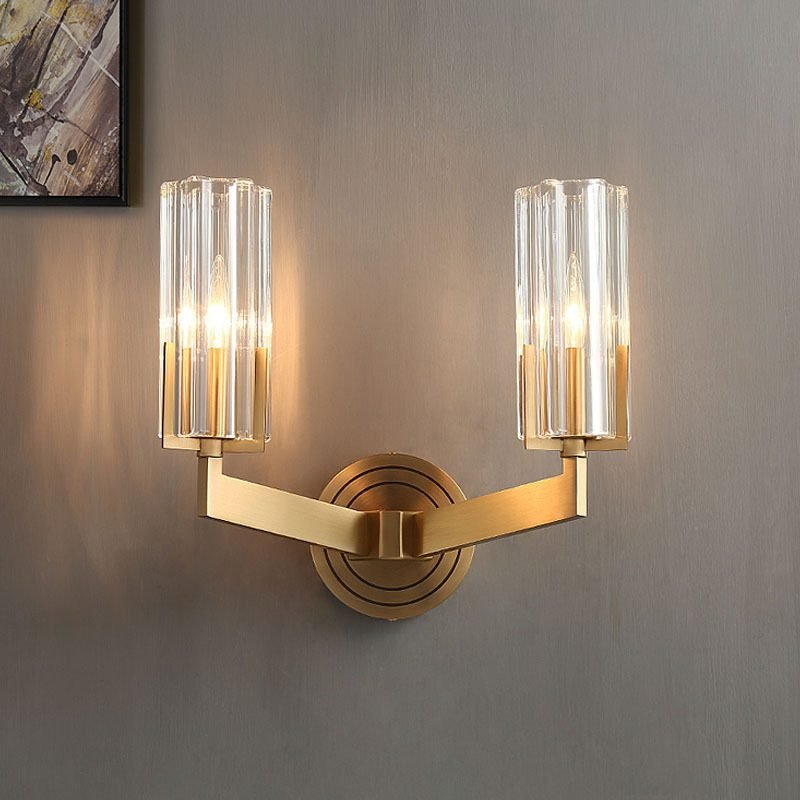 Light Luxury Copper Wall Lamp Bedroom Bedside Lamp Modern Minimalist - E14 Tricolor Light-Single Head thumbnail 2