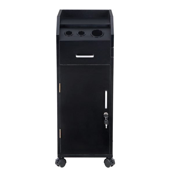 16mm Particle Board, ABS Tray,, Black Hair Salon Tool Cart thumbnail 4